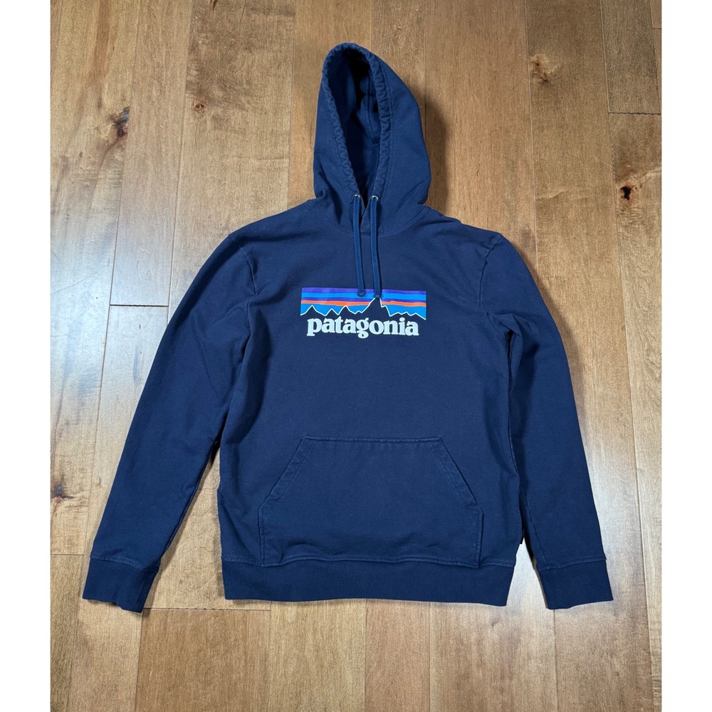 Patagonia P-6 Logo Uprisal Hoody Navy Blue Mens Size Medium Classic Comfort